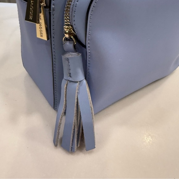 KC JAGGER Women’s Periwinkle Blue Leather Backpack, Front Zip Pocket Tassel main image 9